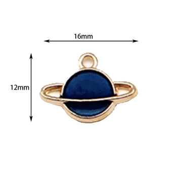 10шт 12x16 mm Emajl Saturn Privjesci za Izradu Nakita umjetnički Zanati Modni Slatka Naušnice Privjesak Ogrlica Narukvica Privjesak Pribor
