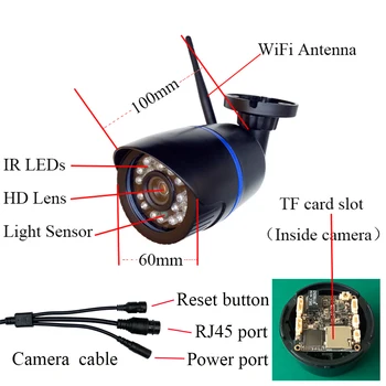 Bežični 5MP 1080 P IP Kamera Vanjska WiFi Osnovna Skladište Sigurnosnih Kamera za Nadzor Wi Fi Metak Vodootporna IP Video HD Camara CamHi Cam