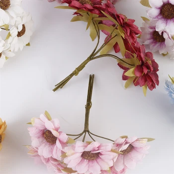 6 kom. Lijepa Tratinčica Umjetni Cvijet Svileni Buket Suncokreta Za Vjenčanje Ukras Scrapbooking DIY Vijence Zanat Lažni Cvijeće