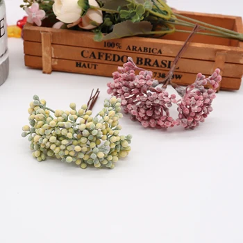 6 kom. Mini Umjetna Trava Biljka Umjetno Cvijeće za Vjenčanja Božićni Dekor DIY scrapbooking Vijenac Lažni cvijeće