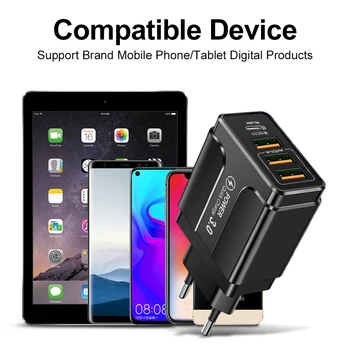 3 USB Porta PD Punjač za Brzo Punjenje QC 3,0 Za Xiaomi iPhone 13 12 Pro Max Oneplus Huawei 20 W USB Punjač Za Nekoliko Mobilnih telefona