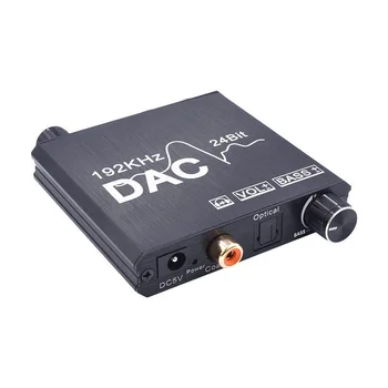 24-bitni DAC Digitalno-analogni R/L Audio Converter Optički Toslink SPDIF Koaksijalni NA RCA i 3,5 mm Priključak za Adapter Podrška PCM/LPCM