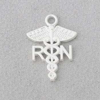 RAINXTAR Rafting Medicinski Znak RN Registrirana medicinska Sestra Ovjes Katolički Nakit 15*21 mm 50 kom AAC191