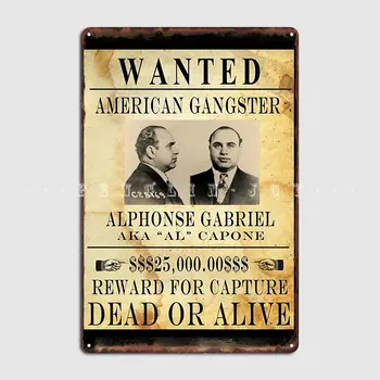 Al Capone Je Starinski Gangster Traži Plakat Metalna Pločica Plakat Pub Pub Garaža Vintage Zidno Slikarstvo Жестяная Firma Poster