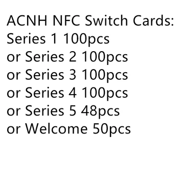 ACNH SERIJE 1 2 3 4 5 ili Welcome50pcs Životinja Croxxing NFC Kartice Kartice za NS Prekidač Velike Veličine 86 mm x 65 mm