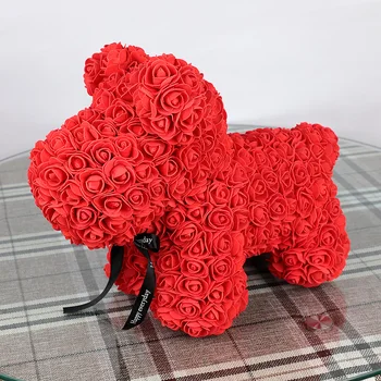 40 cm Ruža Pas Šaren Pjena Medo Rose je Djevojka Poklon Za Valentinovo Rođendan Dekoracija Umjetno Cvijeće