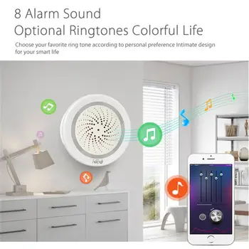 Tuya Smart Life WiFi Sirena Detektor Alarm Senzor Bežični Zvučni, Svjetlosni Alarm Senzor 120 db Kompatibilan Sa aplikacijom Alexa SmartLife