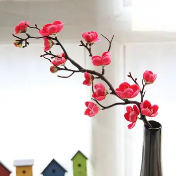 1 KOM. Svilene Šljiva Trešnja Boje Umjetne Vaza Za Cvijeće za Vjenčanje DIY Lažni Cvijeće Bonsai Home Dekor Božić Novu Godinu 2022 Ukras