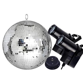 Thrisdar Disco Ogledalo Loptu Komplet Za Zabave, Reflektirajuća Stakla Disko Kugla S 10 W Led Spot Žarulje Profesionalni Scenski Svjetlo