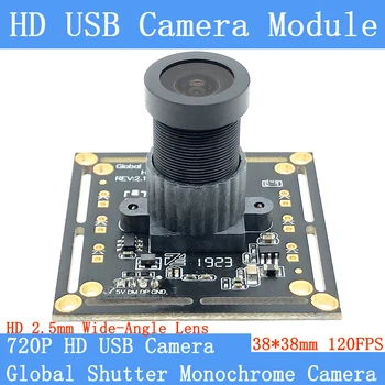 720P MJPEG 120 sličica u sekundi crno-bijeli Globalni Okidač USB Modul Kamere velike brzine OTG UVC Linux USB Mini kamera za video nadzor 2,5 mm