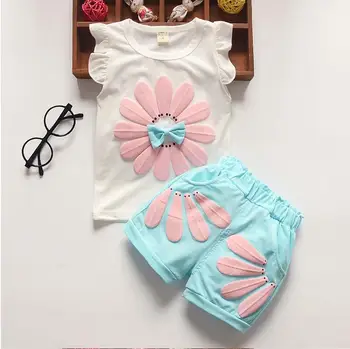 BibiCola/komplet odjeće za djevojčice, ljetni sportski kostim za djevojčice, pamuk set toddle t-shirt + kratke hlače, komplet od 2 predmeta, dječja odjeća