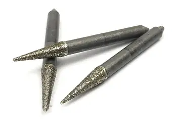 Konusni Diamond Kamena Brusilica Glava za Glodanje Alata za CNC Fino Rezbarenje Нефриту 10шт 4 mm CED0.5-1.5 mm Galvanska Šikare