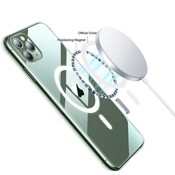 Magnetni Torbica za Telefon bežični Punjenja Magsafing za iPhone 12 Pro Max 14 Mini Pro 13 11 10 X Xs Xr 7 8 Plus Prozirni poklopac