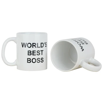 1 kom. 350 ml Dunder Mifflin The Office -Najbolji u svijetu Šalice kave za šefa 11 unci, Zabavna stakleno keramička Šolja za Čaj, Mlijeko, Kakao, Jedinstvene Darove Za Rođendan