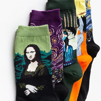 Klasična Moda Klasicni Apstraktno Slikarstvo Uljem Umjetničke Čarape, Ženske Moderne Van Gogh Niskonaponsku Ulje Na Platnu Sretan Ženske Čarape Muške Sox