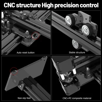 NEJE 3 N30820 40 W Laserski Graver CNC stroj za Sječenje Drva Stolni Mini 3D Pisač s Automatskim Dovodom Zraka Bluetooth Aplikaciju za Upravljanje Lightburn