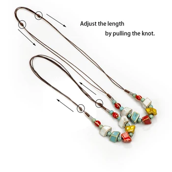 Kocka Oblik Keramičke češka ogrlica od perli Privjesak stare ogrlice Klasični stil Nakit #GY515