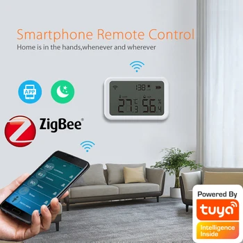 Senzor za temperaturu i vlagu Tuya ZigBee Senzor Svjetla S led ekrana Radi sa Tuya Zigbee Hub Security Pametna kuća
