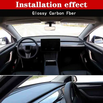 Za Tesla Model Y 2021 2022 Središnja Konzola Čvrsta ploča s instrumentima i Vrata Drveni Ukrasi Poklopac ABS Dekor Ploče Naljepnica