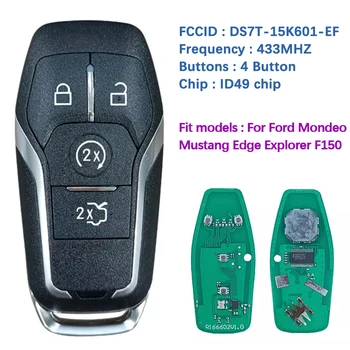 CN018054 usluge nakon prodaje 4-tipke pametan daljinski ključ za modele Ford Mondeo Mustang Edge s 434 Mhz 49 čipom FCCID DS7T-15K601-EF