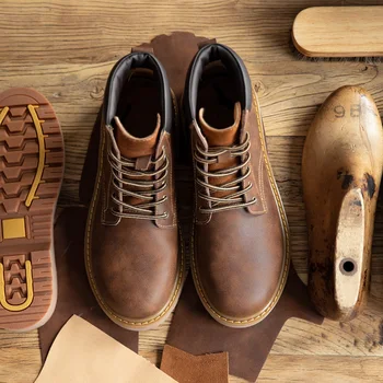 Maden/Muške Kožne cipele, Udobne zimske Tople Cipele, Muške Moto Muške Čizme, muške Oxfords Zimske Čizme, muške Radne Cipele Mart