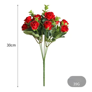 Kućni ukras imitacija kovanog cvijet ruže korejski malo svježije simulacija 5 vilica 11 buket ruža