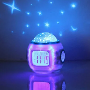 LED Digitalni sat za Alarm Ponovi Zvijezda-Zvijezda Sjajni Alarm Za Djecu Dječja Soba Kalendar Termometar noćno svjetlo Projektora