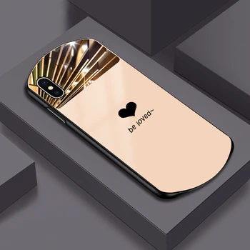 Luksuzni Slatka Ovalni Torbica Za Telefon Od Kaljenog Stakla u obliku srca za iPhone 12 11 Pro Max XSmax XR X SE 8 7 6 Plus Ogledalo Silikonska Torbica