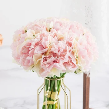Svila Hortenzija, Umjetno Cvijeće, Vaze za Dekoraciju, Ružičasti Buket, Obrta, Božićne Ukrase za vaš Dom Dekor Vjenčanje