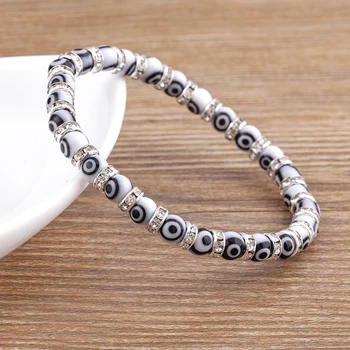 Nidin Nova Moda Sretan Uroke Strand Narukvice od Perli za Za Muškarce i Za Žene 6 mm Klasični Mini Perle Makrame Šarm Podesivi Nakit