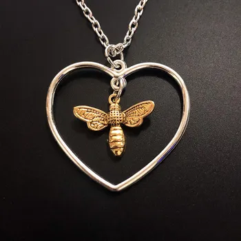 Nova Moda Srce Moda Zlatna Pčela Ogrlica Медоносная Pčela Slatka Pčela Privjesak Žene Dama Modni Dodaci poklon
