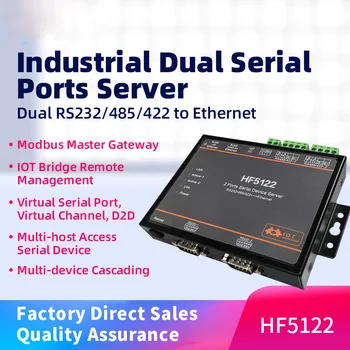 HF5122 RJ45 RS232/485/422 Serijski na Ethernet Besplatan RTOS Serijski 2 porta Pretvarač prijenos Serijski server (peer 2 kom HF5111B)