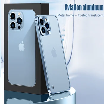 Torbica za iPhone sa zaštitom od pada Aluminijska Metalni okvir Zaštita objektiva za iPhone 14 13 12 11 plus pro max mini Mat Kruti Stražnji poklopac