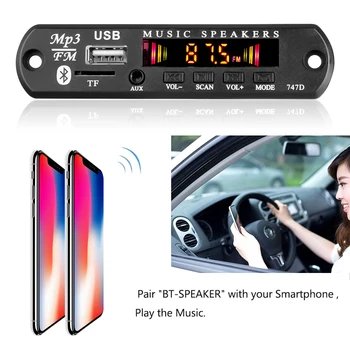 Bluetooth V5.0 Radio 9 U 12 Bežični аудиоприемник Komplet za Automobil, USB i 3,5 mm AUX FM Modul Dekoder Naknada s 2x15 W Pojačalo Naknada