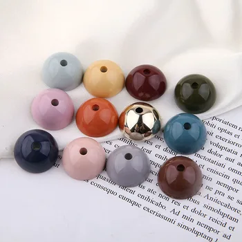 50 kom./lot, 20 mm, u boji, geometrija, okrugli oblik, perle od smole s ravnim naslonom, nakit 
