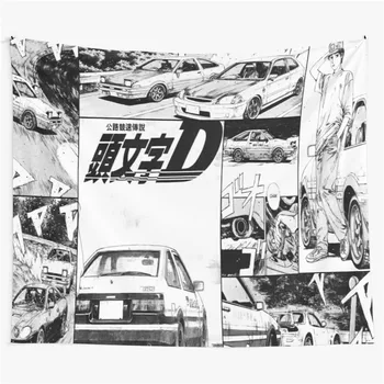 Početni D Japanska Manga Anime Zidna Tapiserija Art Dekor za Spavaću sobu Dnevni boravak Koledž Spavaonica Večernje Pozadina