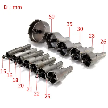 Drillpro 12 kom 15 mm-50 mm Metalni Ring Pila Set Vježbi Set Vježbi Od Legure inoxa za Sječenje Drva Univerzalni Alat Za Rezanje Metala