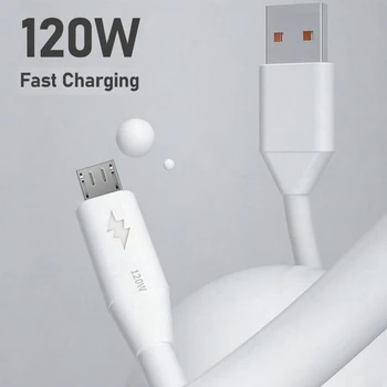 USB Micro Kabel 6A 120 W Brzo Punjenje Kabel za Prijenos Podataka za Samsung Xiaomi HTC OPPO VIVO, Punjač, USB Kabel dodatna Oprema za Mobilne Telefone