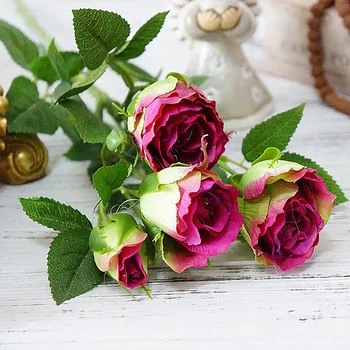 Umjetni Cvijet Svilene Ruže Penoy 70 cm je Pravi Dodir Lažni Cvijet Za Vjenčanje Ukras Kuće Garen Dekor Za Božićni domjenak