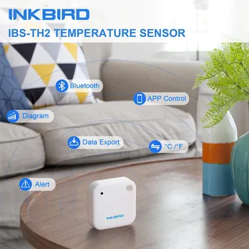 INKBIRD IBS-TH2 Vodootporan Bluetooth Magnetski Temperatura Aplikaciju Alarm Daljinski Upravljač Zapisivanja Podataka Kuhinjski Hladnjak Termometar
