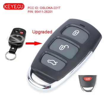 Keyecu Modernizirana automobilski ključ s daljinskim upravljačem 3 + 1B Fob za Hyundai Santa Fe 2004-2006 FCC ID: OSLOKA-221T, P/N: 95411-26201