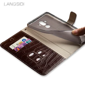 LANGSIDI Prirodna koža Krokodila Flip torbica za telefon iPhone 13 pro max 11 12 pro max x xs max xr torbica sa utorom za kartice s remenom