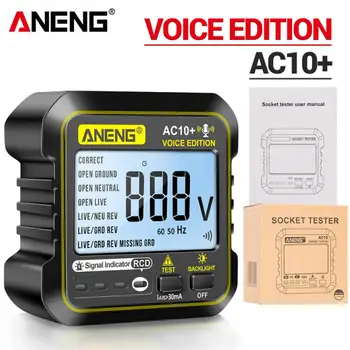 Novi ANENG AC10 Digitalni Tester Pametne Utičnice Test Napona Detektor električnih Utičnica SAD/velika Britanija/EU/AU Vilica Nulta Linija Provjera faze test