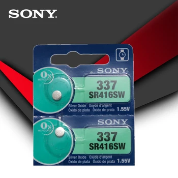 5pcs Sony Original 337 SR416SW 1.55 V Baterija za sat od oksida Srebra SR416SW 337 Gumb Novčić Ćelija MADE IN JAPAN