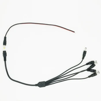 Kabel za napajanje istosmjernom strujom s kika dostupne + priključak dc od ženske do 5 konektora žice dc Razdjelnik Napajanja Kabel Adapter Led Priključak dc