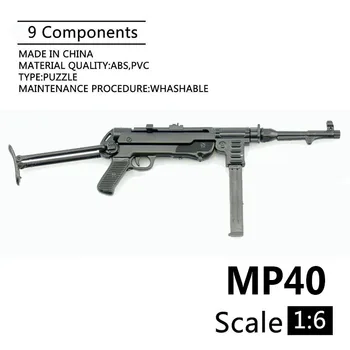 1:6 Skala MP40 mašinka Drugog Svjetskog rata Prikupljeni Plastični Model Zagonetke Vatrenog Oružja za 12 cm Figurice Vojnika Igračke