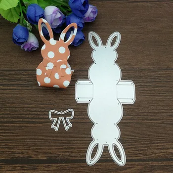 3D Okvir S Rabbit vrata kutija Metalne Šablone Za Rezanje Markica Za DIY Scrapbooking Ukrasni Reljefni Ručni Rad Umrijeti Predložak