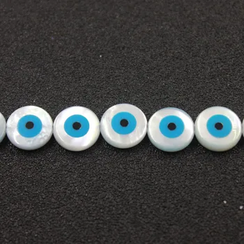 Topla veleprodaja 10 mm oči prirodno Bijeli i plavi ракушечный kamen Perle za DIY Modni privjesci Ogrlica Narukvica izrada TRSB1027