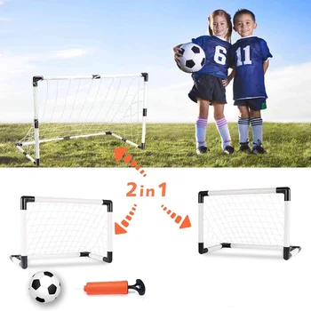 2в1 Mini Nogomet Nogomet Cilj Sklopivi Stup Grid + Pumpa Dječji Sport Unutarnji Igre Na Otvorenom, Igračke za Djecu
