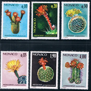 6 kom./compl. Nova Poštanska Marka Monako 1974 Kaktus Cvjetni Marke MNH